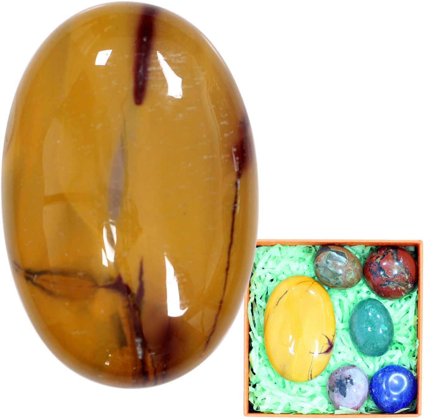 Indoor Fountains & Accessories - 1PC Mookaite Natural Oval Worry Stone 2.4
