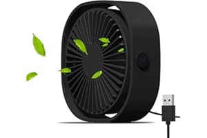 Simpeak USB Fan, Portable Small Desk Fan Quiet (No Battery), 3 Speed 360° Adjustable Mini Table Fan USB, Personal Fan for Hom