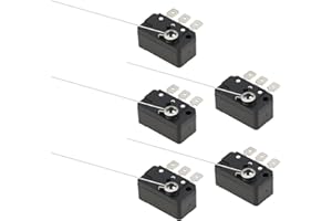 eMagTech 5 Pcs 3 Pin Long Hinge Micro Switch 4.8mm Fit for Arcade Game Machines That Require Coin Insertion