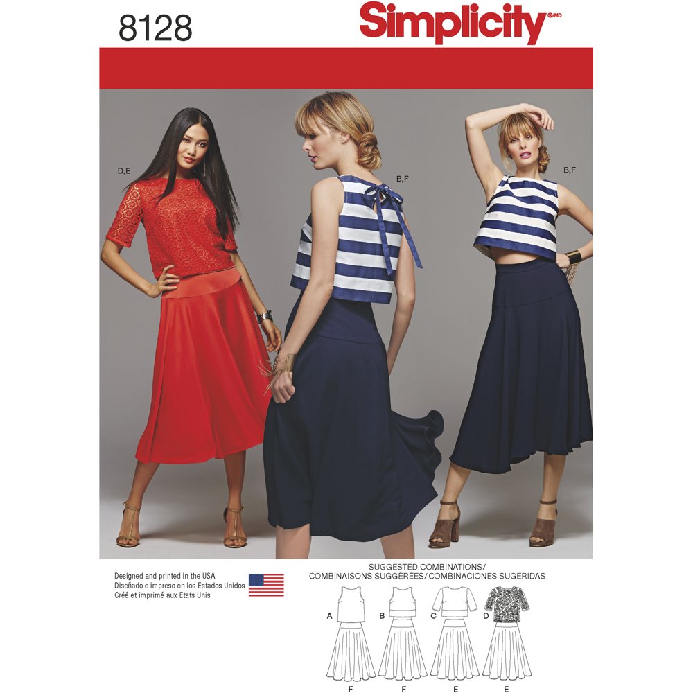 Simplicity Pattern 8128 Misses' Two Piece Dress, Paper, White, Carpet Uni Black Size: 120x170 cm