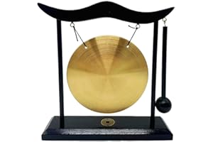 Chinese desktop gong Fengshui Mini table top gong Attached mallet Chan sect Musical Instruments Family decorations Holiday gi