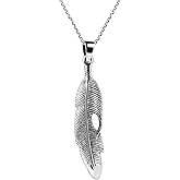 AeraVida Enchanting Tribal Feather .925 Sterling Silver Pendant Necklace | Classic Sterling Silver Necklace for Women | Casual Long Necklaces for Women | Necklace Women Jewelry | Mother’s Day