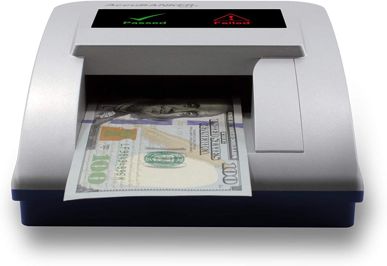 AccuBANKER D470 Quadscan 4-Way Orientation Counterfeit Detector with UV, MG, IR, WM, Image, Length, Spectrum Counterfeit Detection Methods - Optional Battery for Portable Use (No Battery) : Office Products