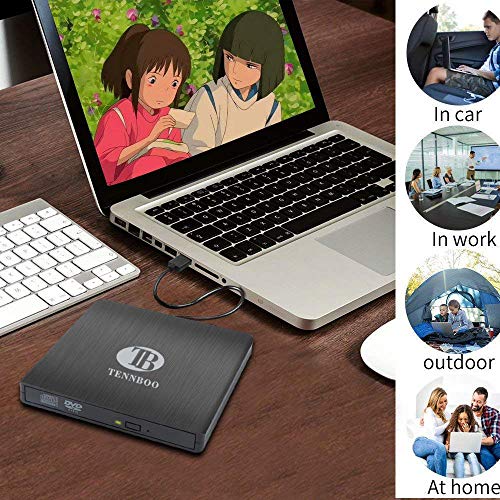 USB 3.0 External DVD CD Drive Burner,TENNBOO Portable CD/DVD-RW Burner Writer Player for Laptop Notebook PC Desktop Computer,High Speed Data Transfer Support Windows XP/Vista/7/8/2000,Mac OS