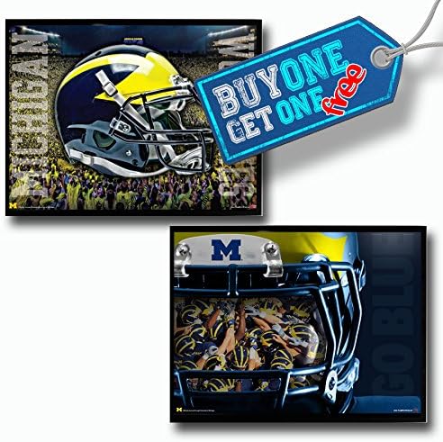 Michigan Wolverines Reflection / Head Gear Buy Two Get 10% Off Poster Set Authentic Team Spirit Store Product