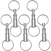 Rongbo 5 Pack Quick Release Detachable Pull Apart Key Rings Keychains,Double Spring Split Snap Seperate Chain Lock holder Convenient Accessory Gift (5Pack)