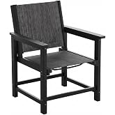 UDPATIO HDPE Outdoor Dining Chair Set Patio Furniture Heavy Duty | Seating Extra-Wide Easy to Assembly All-Weather for Pool Garden Backyard Indoor Kitchen Grey Light-black