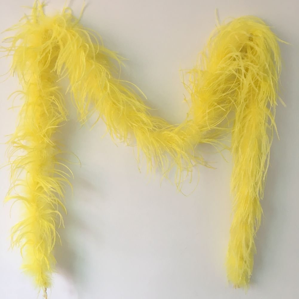 Sowder 72inch Length 1ply Ostrich Feather Boa for Wedding/party Decoration, Feather Scraf(yellow)