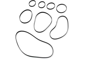 Geesatis 8 pcs 3D Printer Timing Belt Black Closed Loop Rubber Belt 2GT-6, Length 110mm 112mm 122mm 158mm 200mm 280mm 300mm 400mm, width 6mm