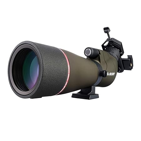 Svbony SV13 Spektiv 20-60x65 Wasserdicht 45 Grad abgewinkelt Okular mit Handy Adapter für Vogelbeobachtung Sportschützen