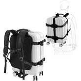 Sunnymove Backpack Straps for 22-26" Hard Luggage, Adjustable Harness | Padded Shoulder Harness with Chest Strap, Quick-release Buckles, Fits Non-expanded Hard Cases and Hand Baggage