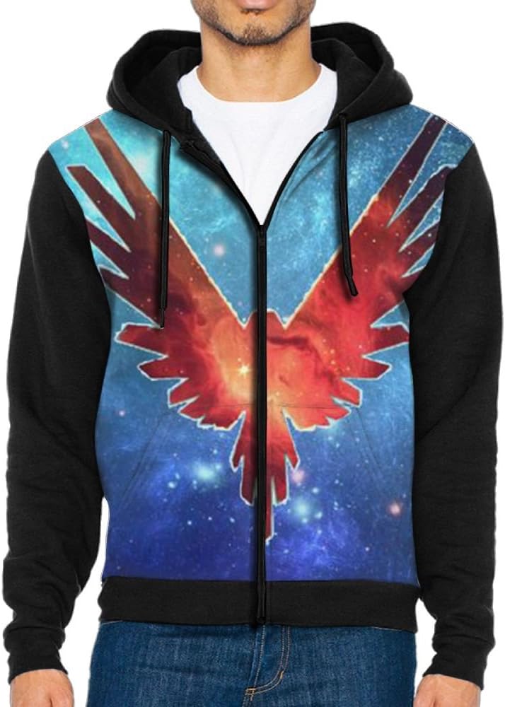 KJKDDDH Men's Sweaters Logan Paul Parrot Logo Zip Up Hoodie Sweatshirt