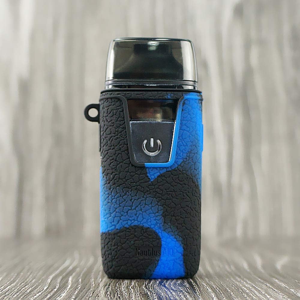 CEOKS for Aspire Nautilus AIO Silicone Case, Anti-Slip Protective Silicone Case Skin Rubber Cover for Aspire Nautilus AIO All in one Mod Box Rubber case wrap Shield (Black/Blue)