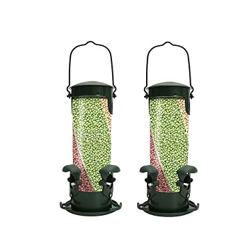 Bird Feeder Seed Feeders 3 Port Tube Feeding Station With Steel