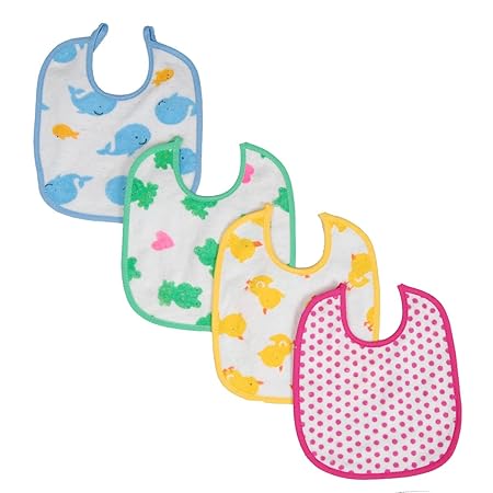 Guru Kripa Baby Products New Born Baby Waterproof Bib Nursing and Feeding, Small, Blue, Pack of 4