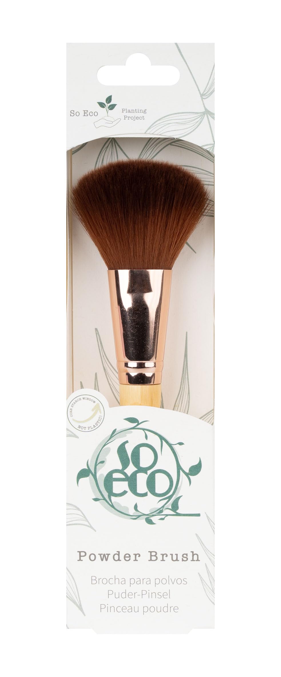 So Eco Powder Brush – Large Fluffy Vegan Makeup Brush, Seamlessly Applies Loose & Pressed Powder, Soft Synthetic Bristles, Bamboo Handle, Cruelty-Free Beauty Tool