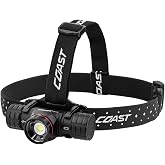 Coast XPH34R 2700 Lumen USB-C Rechargeable LED Headlamp with Pure Beam Twist Focus and Magnetic Base