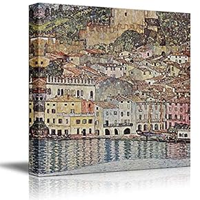 Malcesine on Lake Garda by Gustav Klimt - Austrian Symbolist Painter - Canvas Art Home Art - 16x16 inches