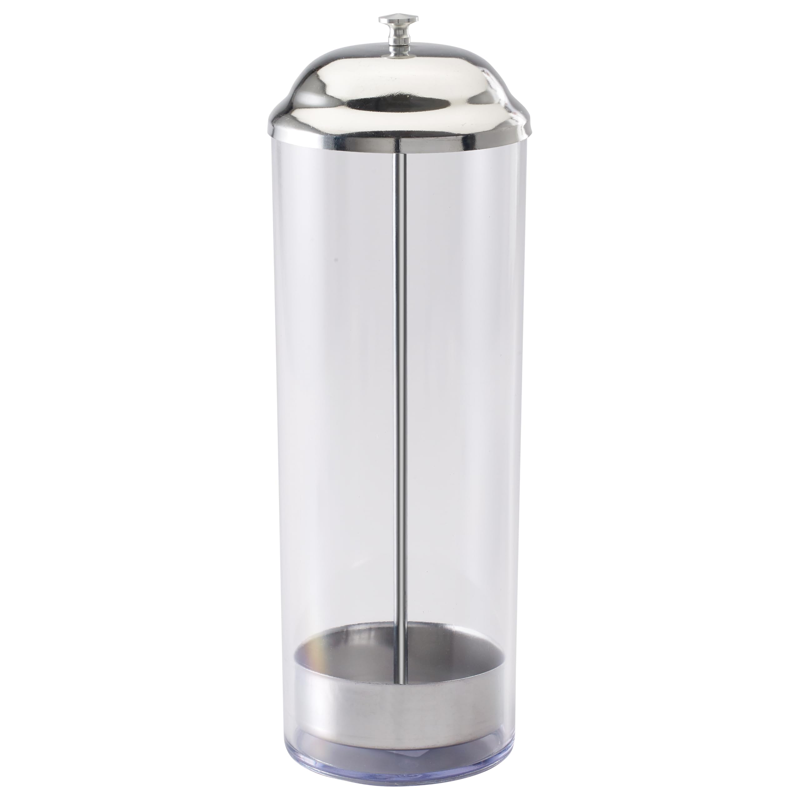 Winco SDP-3 Column Straw Dispenser, Stainless Steel, Clear