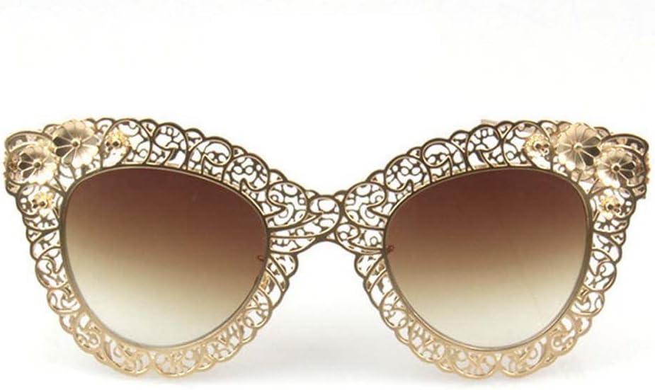 Baroque sunglasses all-metal hand-carved hollow lace retro sunglasses Queen Fan (C5)