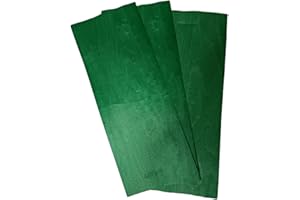 ebpsneer Real 3 Pcs Dyed Maple Wood Veneer Sheet, 20” x 8”, 1/60'' Thickness,Fingerboard Veneer– Easy Apply for Wood Crafts Fingerboard Skateboard DIY-Emerald Green