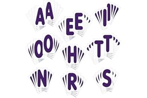KitAbility Additional Letters for White Message Board Sidewalk Signs with 4 Inch Tracks, Extra Common Letters, Purple on White Background