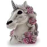 Gothic Unicorn Skull Piggy Bank Sugar Skull Gift for Adults Goth Home Decor | Sugar Skull, Halloween Skeleton, Day of the Dead, Gothic Unicorn Gift for Women Adults, Goth Home Decor, Día de Muertos Skull