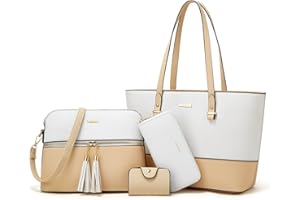 Women Fashion Handbags Wallet Tote Bag Shoulder Bag Top Handle Satchel Purse Set 4pcs