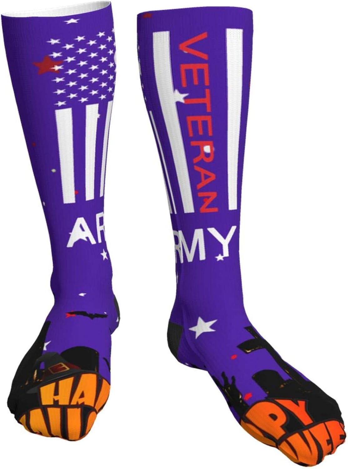 U.S. Army Veterans Red Line Men's Women's Compression Socks Knee High