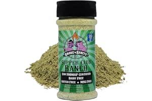 Smoke n Sanity Supper Club Ranch Seasoning- Monash Certified Low FODMAP - Gluten Free - Certified Kosher - Dairy Free for Low FODMAP Foods (4.5 oz Shaker)