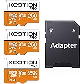 KOOTION 3-Pack 256GB Micro SD Card Micro SDXC UHS-I High Speed up to 90MB/s TF Card 256GB U3,A1,V30