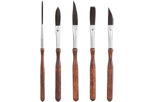 5pcs Pinstriping Brush, High-Performance Pinstriping Paint Watercolor Brush Set with Detail Liner Scroll Sword Dagger Striper