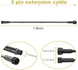 GEYUEYA Home 3 Pin Extension Cable for Decking Lights 1M 2700K-6500K IP67 view 3