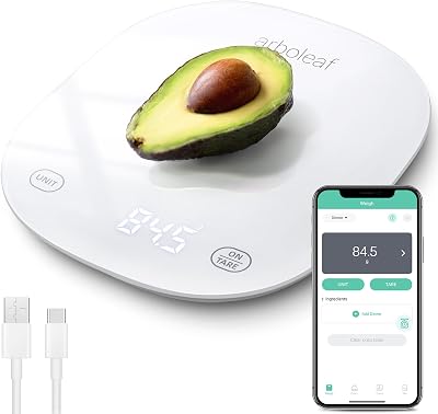 arboleaf Digital Kitchen Scale 10kg USB Rechargeable with App