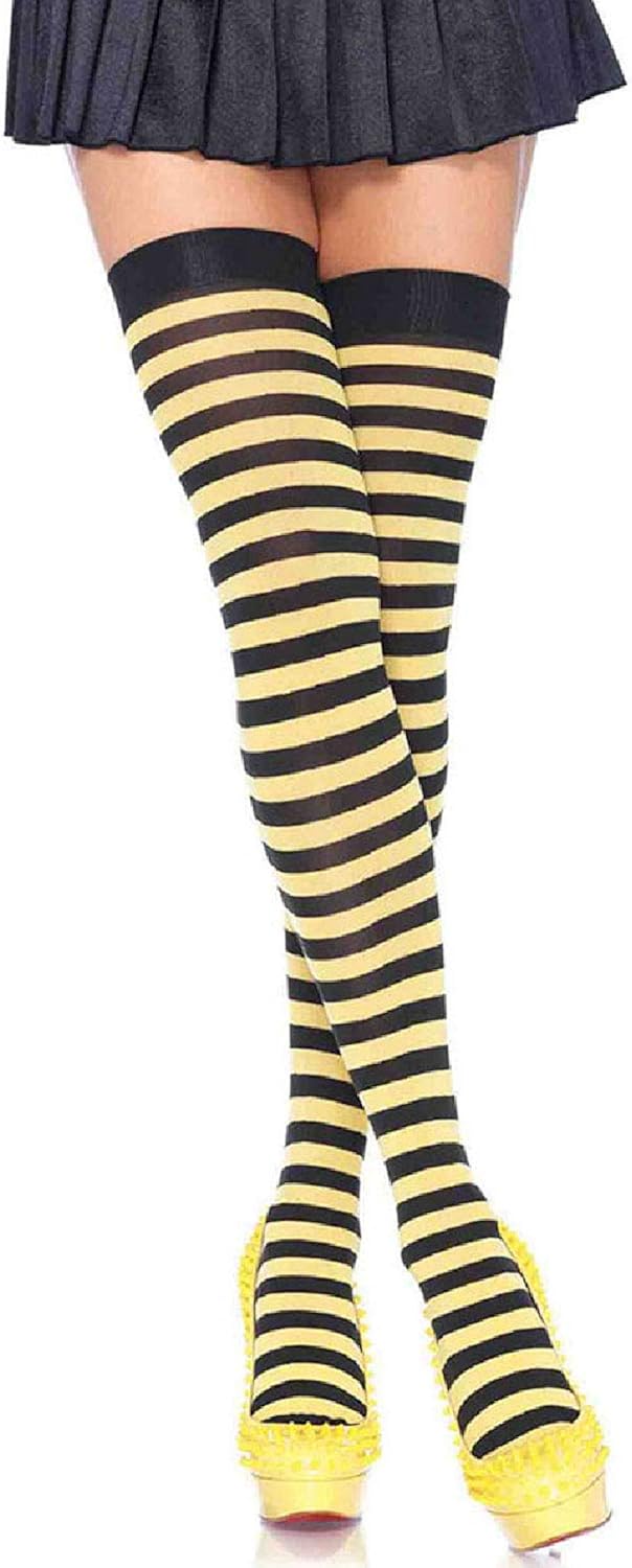 Leg Avenue Women's Nylon Striped Stockings: Clothing