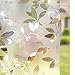 rabbitgoo Decorative Window Film, Static Cling Privacy Window Sticker, No Glue 3D Window Glass Film for Home Office, Removable Non-Adhesive Window Tint Film, Leaf Pattern, 35.4 x 78.7 inches