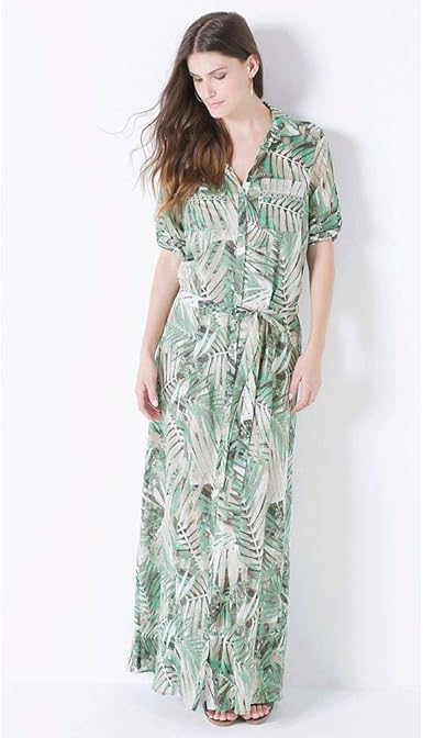 vestido de voal estampado