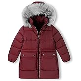 solomate Girls Winter Coats with Hood - 6-14Y Girls' Outerwear Long Puffer Fleece Lined Jackets & Coats for Kids