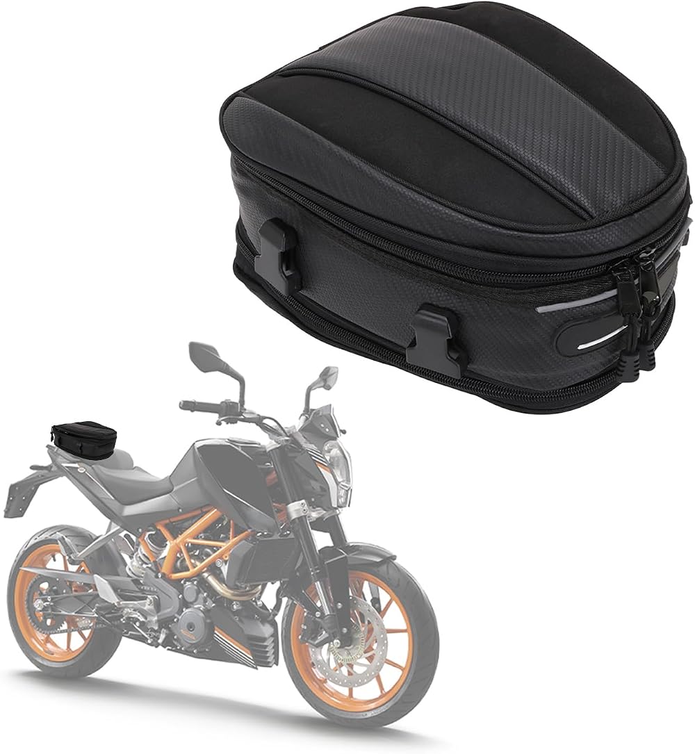 JFG RACING Motorcycle Bag Waterproof PU Leather Tail Bag Seat Luggage