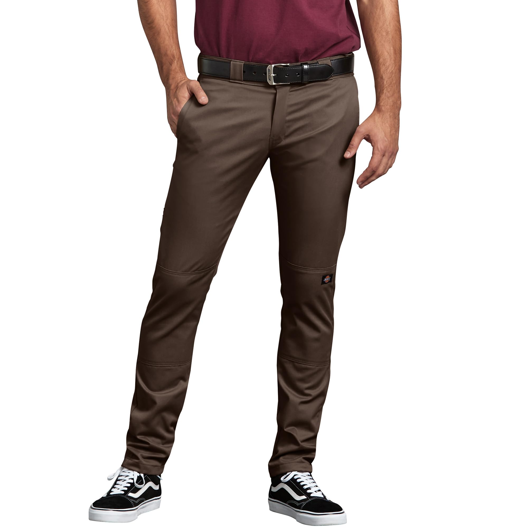Photo 1 of Dickies Mens Skinny-Straight Double Knee Work Utility Pants, Timber Brown, 30W x 34L US