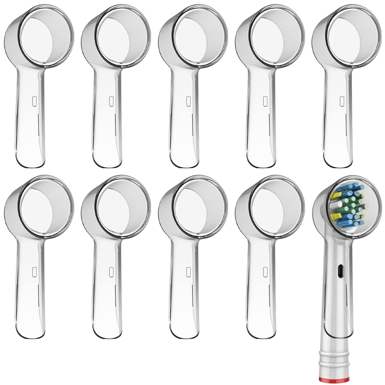 YUTOU Electric Toothbrush Heads Protective Case for Oral-B Toothbrush Head Protective Cap Toothbrush Protective Cover Dustproof Toothbrush Cover (Transparent) Pack of 10