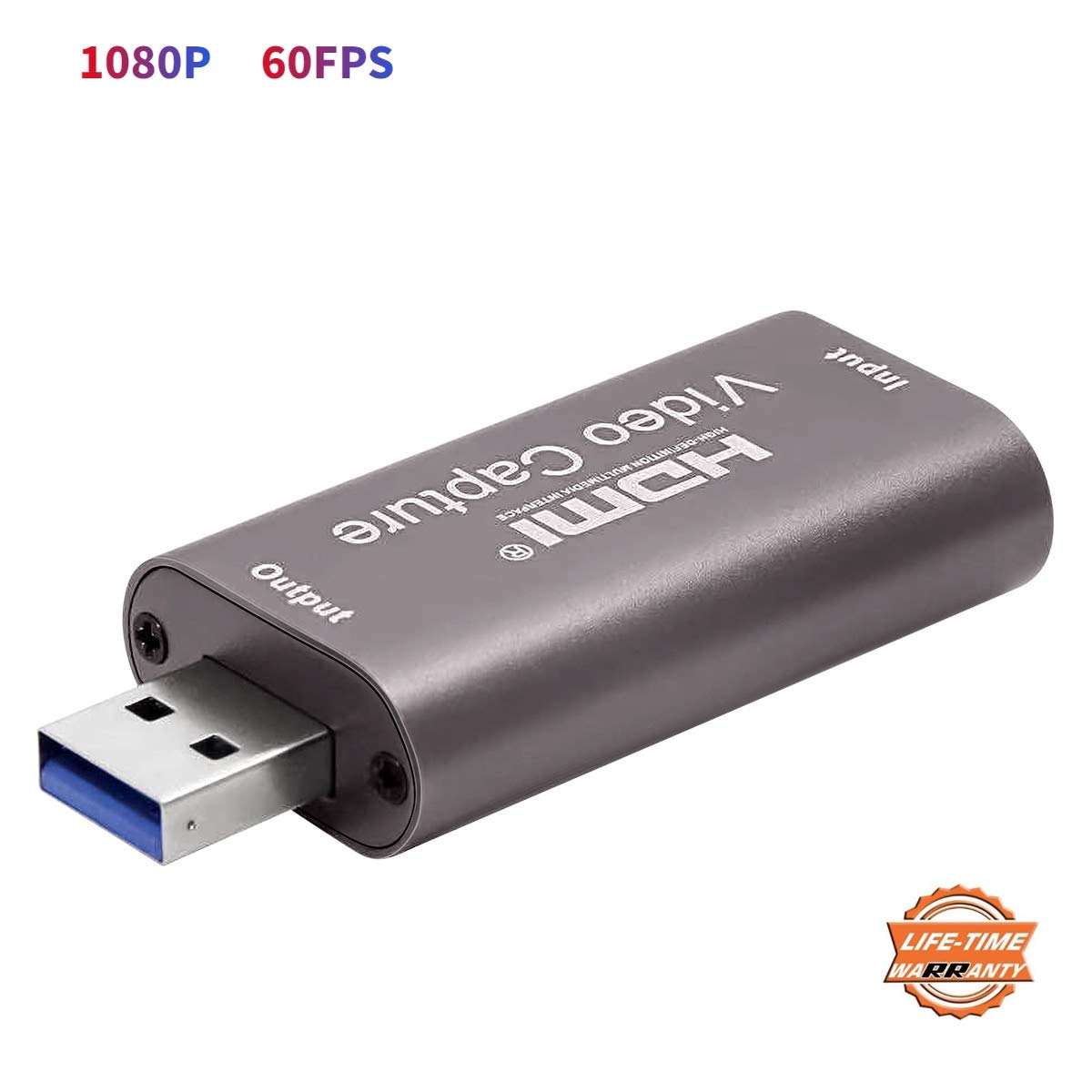 FURUI Upgraded HDMI Capture Card, 1080P 60fps Game Capture Card, USB 2.0 Hyper Speed Heavy Duty Shell Compatible with PC, Mac OS, Linux