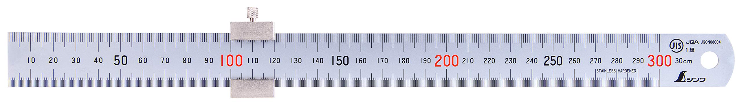 Shinwa 76752 300mm Metric Steel Rule With Ruler Stop