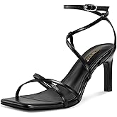 wetkiss Womens Sandals Square Open Toe Strappy Heels Ankle Strap High Heel Sandals Comfort Dress Party Shoes