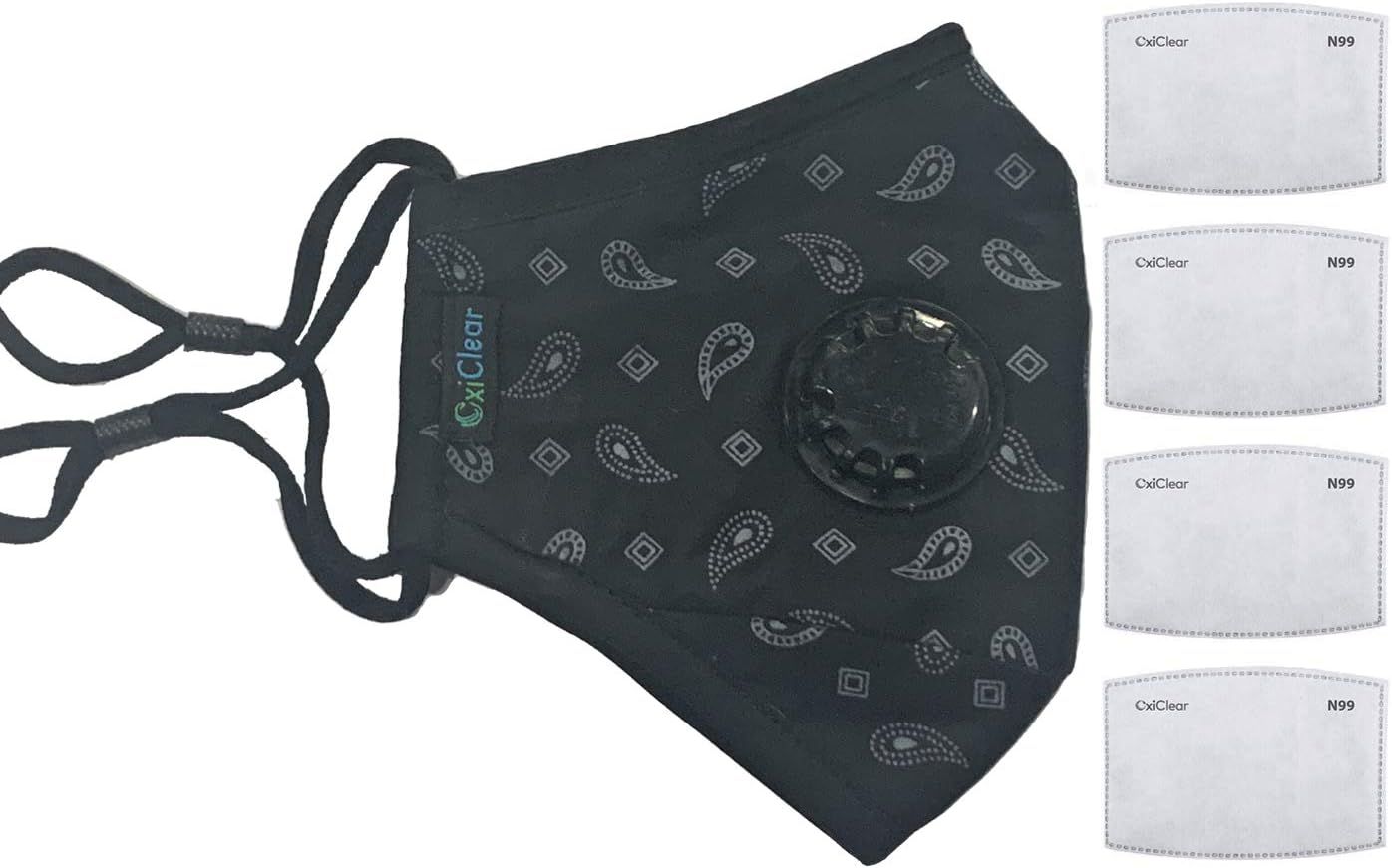 OxiClear N99 Pollution Mask With 4 Activated Carbon Filters, Washable & Reusable, D.R.D.O Certified (Urban)