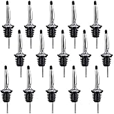 Swpeet 15 Pcs Stainless Steel Liquor Bottle Speed Pourers Tapered Spout with Rubber Dust Caps Perfect for Pubs, Clubs, Restau