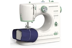 CRAZYBOY Weaving everything: Beginner sewing machine, portable sewing machine, 16 different thread types, adjustable sewing speed, small sewing machine with two needle types, foot pedal（white）
