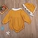 Cute Baby Girl Doll Collar Embroidery Ruffles Long Sleeve Romper Bodysuit With Hat Outfit Fall Clothes (6-12 Months, Yellow)