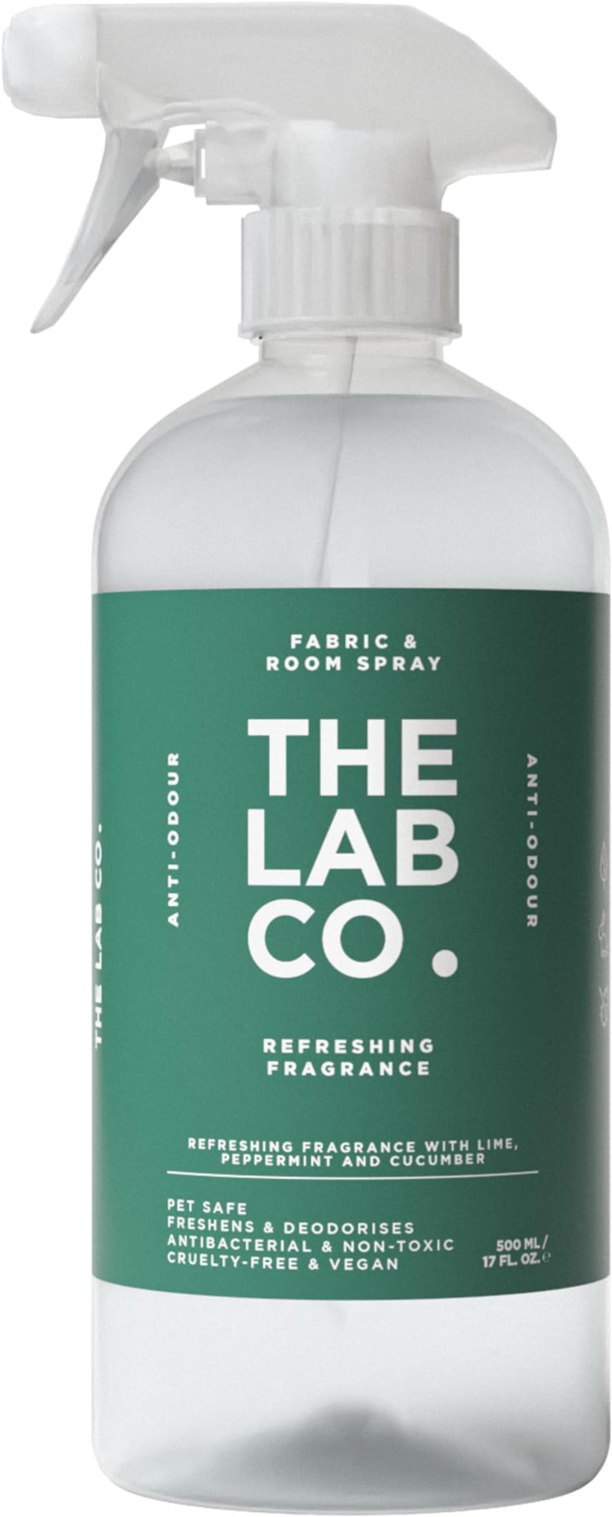 The Lab Co. Fabric & Room Spray 500ml | Anti-Bacterial | Lime Peppermin Cucumber