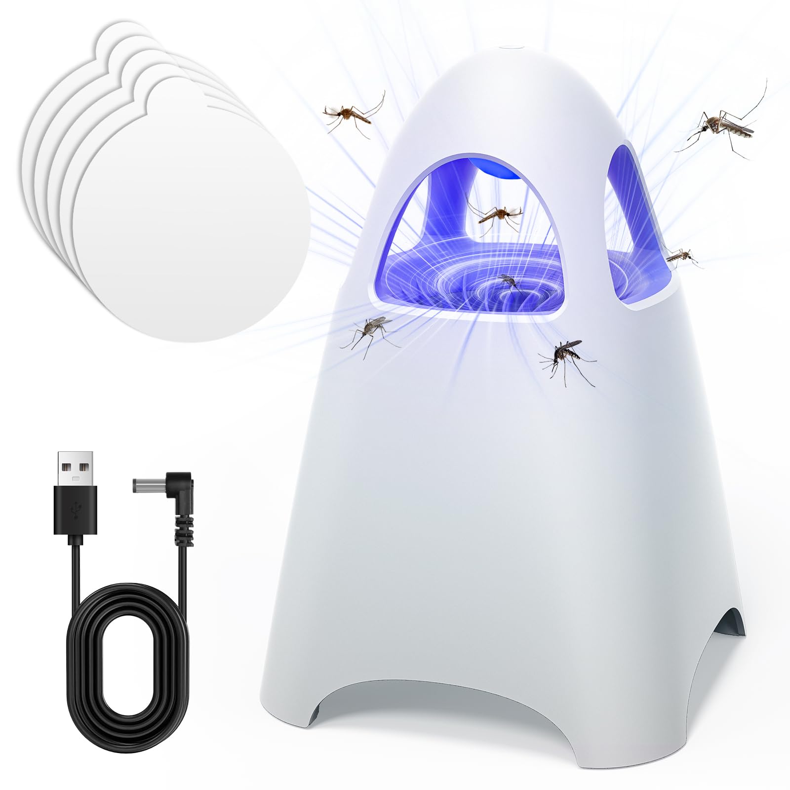 Photo 1 of ***not functional, for parts*** Fruit Fly Traps for Indoors, Bug Zapper Indoor, Home Gnat Traps House, 5 Sticky Glue Boards, Effective gnat Traps for House Indoor (White)
